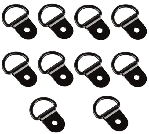 Ryaupy 10 pièces Anneaux D'arrimage, Traction Anneaux Arrimage, INOX,remorque d'anneau Montage d, Rond pour Pliable avec Verrouillage de Charge dans Les Voitures pour Camion Bateaux Autos (Noir)