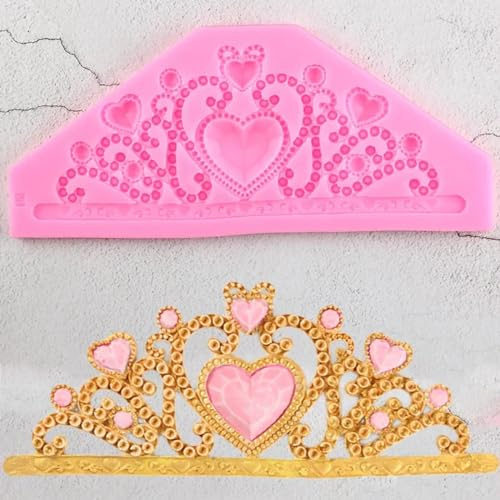 Moules en silicone pour savons, 19,6 x 8,1 cm, moule à gâteau en forme de couronne de princesse, moule en silicone pour fondant, chocolat, outils de décoration de gâteaux