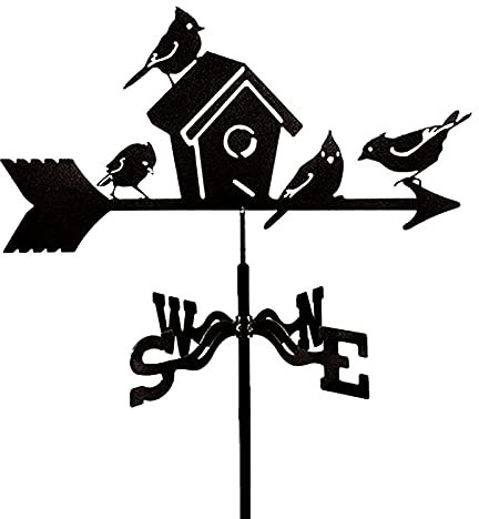 Generic Girouette en Acier Inoxydable de La Ferme Direction du Vent, Girouette en Métal avec Ornements d'animaux Girouette Décoration de Girouette/Oiseaux Libres/50 * 35Cm