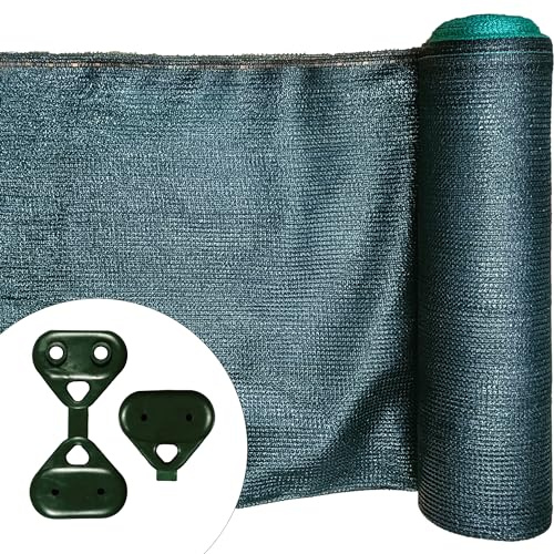 ESTO Red de sombras 90% de red de sombras en diferentes tamaños, red de sombra para protección contra el viento, protección solar, red para vallas de jardín, balcón, terraza, vela, sombra, verde, 1 x