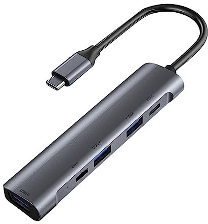 Yardenfun Adaptador USB c Puertos USB y Dual Type-c Estación De Acoplamiento para Escritorio Compatible Teclado Mouse Impresora