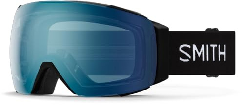 SMITH I/O MAG Snow Goggles – Adult Ski & Snowboarding Goggles with Interchangeable Lens, Anti-Fog Performance & 100% UV Protection – for Men & Women – Black, ChromaPop Everyday Blue Mirror
