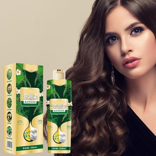 Bubble Plant Shampoo tintura per capelli, 200 ml, shampoo istantaneo, tintura per capelli, erbe aromatiche, facile da lavare, crema per capelli per uomo e donna