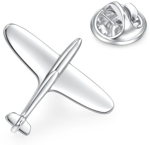 HONEY BEAR 1 Stück Broschen Pins Flugzeug Retro für Herren/Damen Anzug Hemd, Geschäft Hochzeit Geschenk,Silber