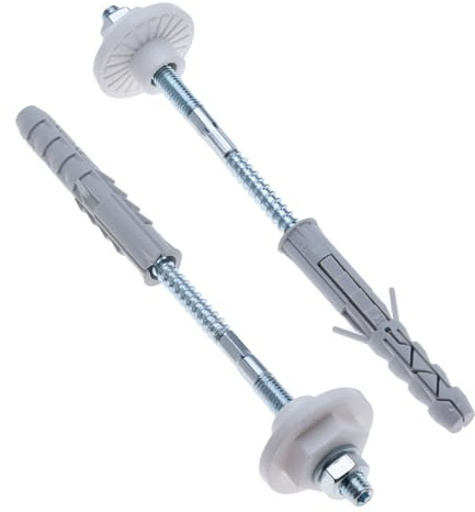 Sink Mounting Screws kit 12x120, Wall Mounted Wash Basin Installation set with Screws, Wall Plugs, Washers & Nuts Universal Fixings for Bathroom, WC, Bidets Durable & Corrosion-Resistant Set of 2 pcs