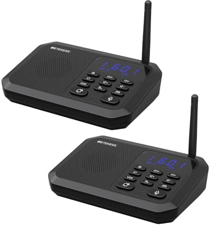 Retekess TH201 Sistema De Intercomunicación Bidireccional, Intercomunicador, Distancia De Funcionamiento De 2 km, hasta 99 Extensiones, Control De Volumen De 8 Niveles, Adecuado para Personas Mayores