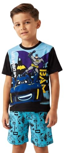DC Comics Pigiama da ragazzo Batman, set pigiama corto Batman, biancheria da notte in cotone, abbigliamento da notte per bambini da 2-3 a 7-8 anni