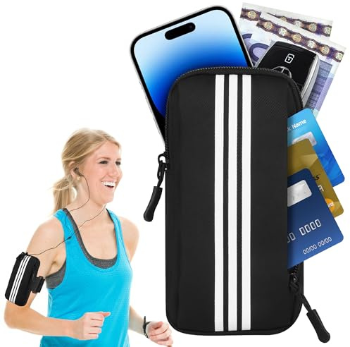 Brassard de Course Sportif pour Smartphone, Sac à Bras Universel Résistant pour Téléphone Portable, MP3, Fitness, Running, Jogging, Gym - Confortable, Léger et Anti-Dérapant pour Activités Extérieures