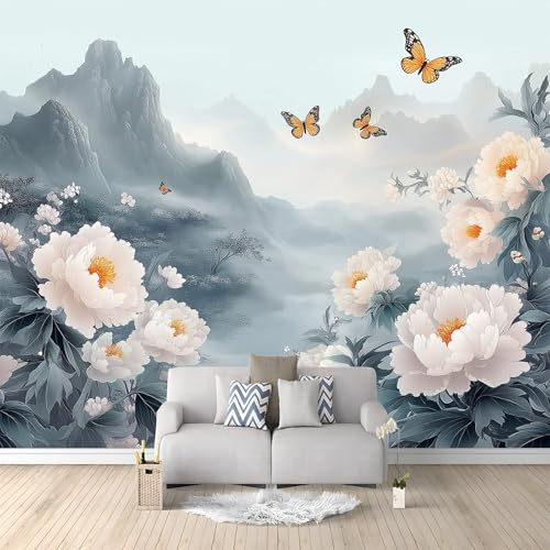 Fototapete Gemälde Pfingstrose 400x280 cm 3D Vliestapete Wandbild, Mustertapete Moderne Wandtapete, Wohnzimmer Schlafzimmer Kinderzimmer Büro Flur Wanddeko