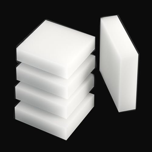 TIHONORI 5er-Pack weiße Silikonpolster 50mm x 50mm, Dicke 12mm bis 50mm, stoßdämpfende, rutschfeste Gummipads für Möbel, Maschinen, Elektronik,40mm