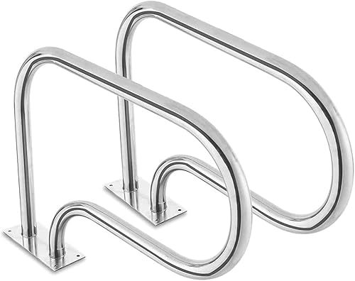 Edelstahl Poolleiter Handlauf mit Bodenplatte Rostfreie Deckmontage Unterstützung für sicheren Poolzugang Inklusive Quick Mount Zubehör