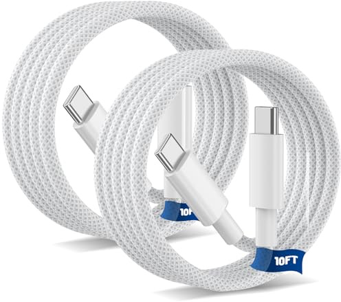 iPhone 15 16 17 Charger Cable 3M,USBC to USBC Cable 60W,Long Apple Type C Fast Charging Lead Wire for iPhone 17 16 15 Series MacBook iPad Pro/Air Samsung S26/S25 [2Pack]