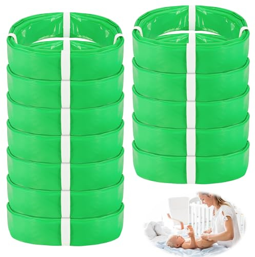 Hejo 12 Pack Nappy Bin Refill Bags Compatible for Tommee Tippee (Green) | for Angelcare Twist & Click, Smellproof Nappy Bags Refill, Diaper Pail Refill Liner Hold