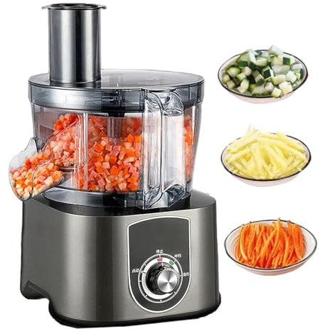 lilishangmao Robot da Cucina Professionale da 600 W,Affettatrice/Trituratrice/Trituratrice per Verdure Professionale,2 velocità Regolabili, con Lame,Imbuto di Alimentazione E Pressa, per Ristoranti