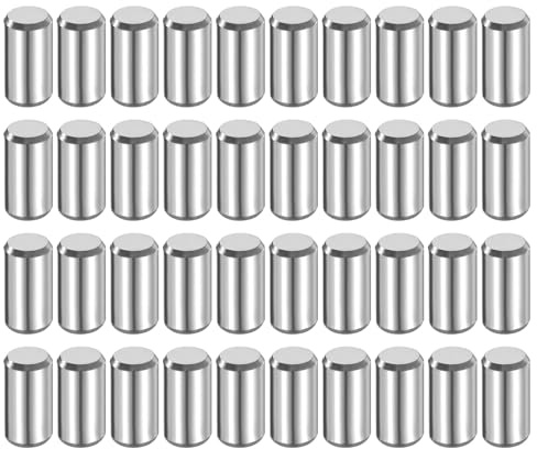 QUARKZMAN 40 Stück Zylinderstifte Rostfrei, 6 mm x 12 mm Spannstift Passstift, 316L Metallstifte Edelstahl, Dübelstifte Bolzen Metall für DIY, Möbel, Bastelprojekte