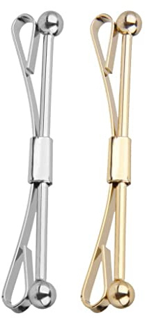 Krawattenklammer Set 2 Stück Krawattenhalter Krawattennadel Legierung Silber Gold 5,8 cm für Herren