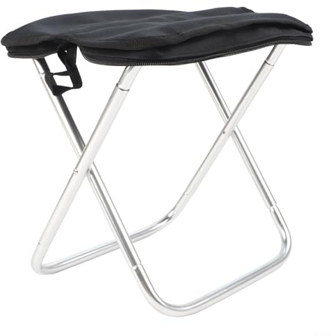 Yuanpgky Faltbarer Campinghocker, zusammenklappbarer Outdoor-Sitz mit 100 kg Kapazität, tragbares, leichtes Design für Picknicks, Strand und Hinterhof, kompakt zusammenklappbar (schwarz)