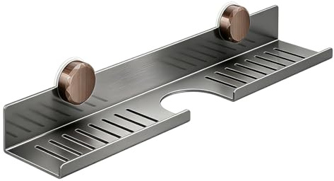 Waschbecken Ablage, 40CM Waschbecken Organizer Regal Grau Duschablage Ohne Bohren mit Abfluss Badezimmer Organizer für Bad Küche