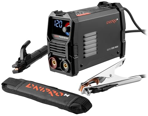 DNIPRO-M Soldador Inverter 120A MMA 2,06 kg con Tecnología IGBT, Hot Start, Arc Force, Anti Stick y VRD, Pantalla LED y Cables para Electrodos 1,6–3,2 mm – i120 Mini