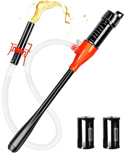 EAFCSZ Battery-Operated Electric Fuel Transfer Siphon Pump, 2.4 GPM | Equipped with Leak-Proof Hose, Adjustable-Flow, and Water and Fuel Transfer Pump for Gasoline, Diesel, Oil, and Fish Tanks