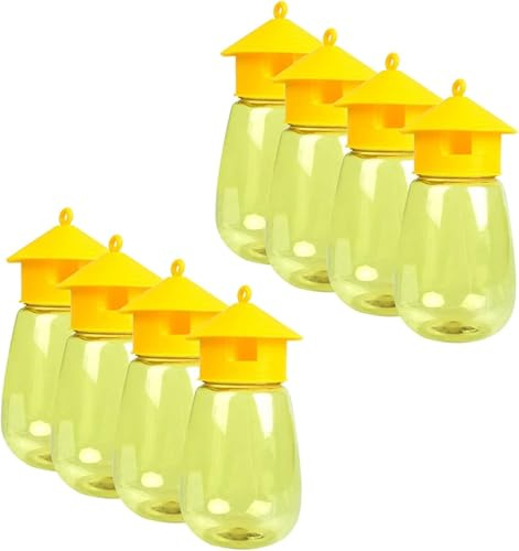 Trampa Reutilizable para Moscas De La Fruta Atrapamoscas Exterior con Cebo Natural Control De Plagas para Jardín Y Terraza Sin Insecticidas (8 Amarillo)