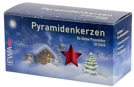 Ewa-Jeka Pyramidenkerzen rot 14x74 mm 50 Stück im Pack - Markenqualität