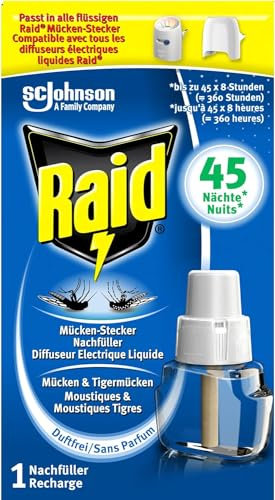 Raid Mückenstecker 45 Nächte Nachfüller, Mückenschutz, 27 ml, 1 Stück (1er Pack), Flüssig