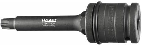 HAZET Bremsscheiben Schraubendreher-Steckschlüsseleinsatz-Satz 2784-T60/4 | 3/4 Zoll (20 mm) Vierkant hohl, 1 Zoll (25 mm) Vierkant hohl, 24 mm Außen-Sechskant, Abtrieb Innen TORX Profil, TORX 13.25 mm