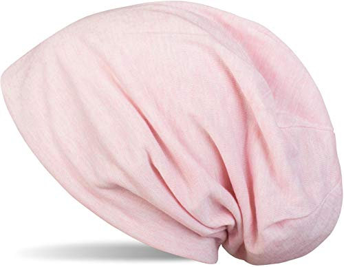 styleBREAKER Klassische Slouch Beanie Mütze, leicht und weich, Longbeanie, Unisex 04024018, Farbe:Rose meliert