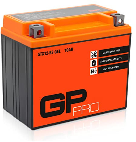 GP-PRO GTX12-BS 12V 12Ah GEL-Batterie (Kompatibel mit YTX12-BS / 51012) (Wartungsfrei & Versiegelt) Akkumulator Motorrad Motorradbatterie