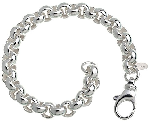 Rundes Erbskette Armband - 8,5mm Breite - Länge wählbar 18-25cm - echt 925 Silber