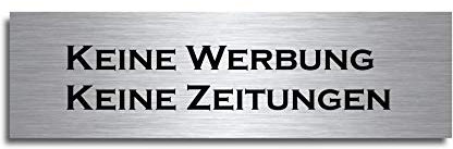 Türschild Briefkastenschild 7x2 cm Bitte keine Werbung (D5)