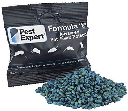 Pest Expert Formula B+ Advanced Rat & Mouse Killer Poison Bait (6 x 60g) Fast-Acting Rat Poisoning Super Strength, Single-Feed Brodifacoum Sachets, Strongest Maximum Strength Rodent Killer