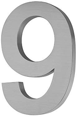 Numero civico in acciaio inox spazzolato V2A con design 3D, antiruggine e resistente alle intemperie, materiale di montaggio incluso – Altezza 20 cm/profondità 3 cm bel design 3D (9)