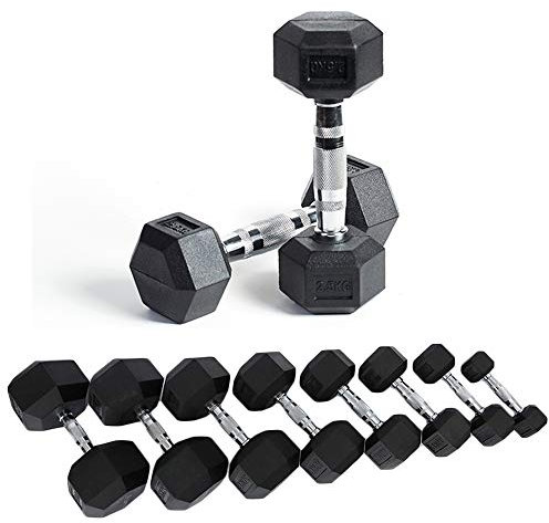 Hex Hanteln Aus Gusseisen 1 PC - 2.5-15 kg Gewicht Hantel mit Gummi Ummantelt zum Heimgym Fitness Trainingsgeräte,15kg