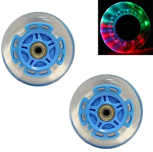 2 Stück 80mm LED Scooter Wheels - Scooter Ersatzräder mit ABEC 9 Lagern, Ersatz für Kick/Razor Scooter,A