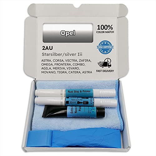 Genuine Colors Lackstift STARSILBER SILVER III 2AU für Opel Silber ASTRA CORSA VECTRA ZAFIRA OMEGA FRONTERA COMBO AGILA MERIVA VIVARO MOVANO TIGRA CATERA CABRIO SPEEDSTER SIGNUM SINTRA CONVERTIBLE COU