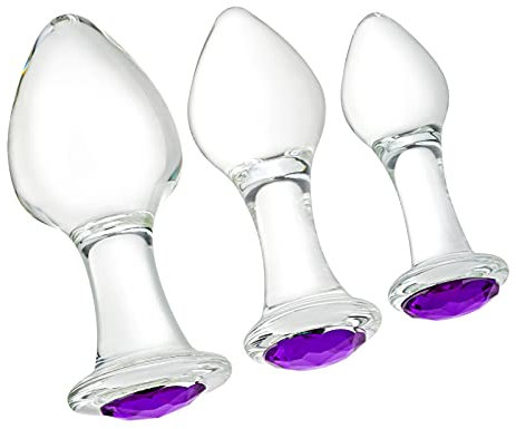 FLYTAGLE Butt Plug Set of 3 Buttplug Glas Dildo Prostate Massager Anal Expander Sex Spielzeug für Männer Frauen Paare