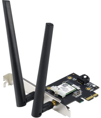 ASUS AX1800 PCIe WiFi Adapter (PCE-AX1800) - WiFi 6, Bluetooth 5.2, Ultra-Low Latency Wireless, 2 External Antenna, Supporting Total Data Rate up to 1800Mbps, WPA3 Network Security, OFDMA and MU-MIMO