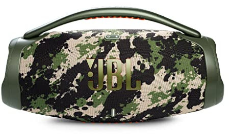 JBL Boombox 3 Altavoz Bluetooth inalámbrico, altavoz portátil a prueba de agua con modo para interiores y exteriores, 24 horas de tiempo de reproducción, en camuflaje