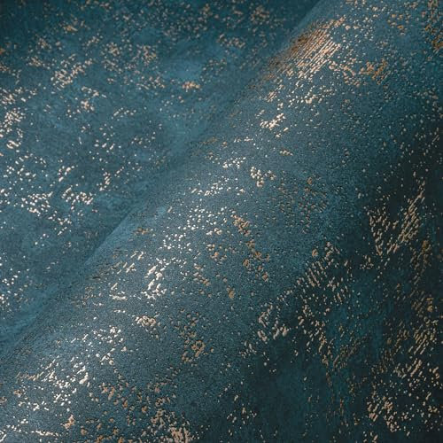 A.S. Création Metallic Tapete Blau Petrol THE BOS 388326 Vliestapete Struktur 10,05 m x 0,53 m Made in Germany