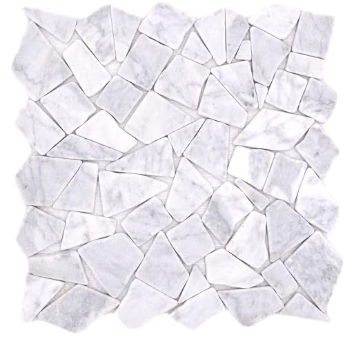 Mosaïque en pierre naturelle en marbre blanc carrare mat mur sol cuisine salle de bain douche Carreaux Mosaique MOS44-30-2030_f