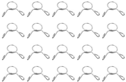 sourcing map Collier Serrage Carburant Ligne Tuyau Clip, 20pcs 6mm ID Apte 4.5-5mm Tuyau 304 Inox Acier Unique Fil Tubes Ressort Pinces pour Air Eau Tuyau Silicone Tube