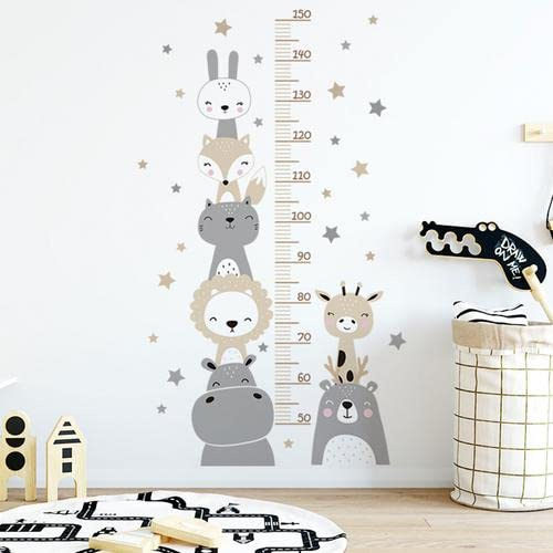 WandstickerHöhendiagramm Wandtattoo Tiere Kinderzimmer Wandaufkleber Abnehmbare Messlatte