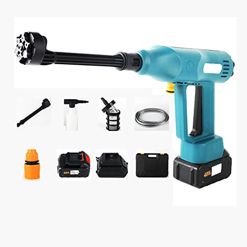 Laveuse électrique sans Fil, Batterie au Lithium 21 V Meilleur Nettoyeur Haute Pression avec buse 6 en 1, Parfait pour arroser Les Fleurs, Laver Les Voitures et Nettoyer Les sols