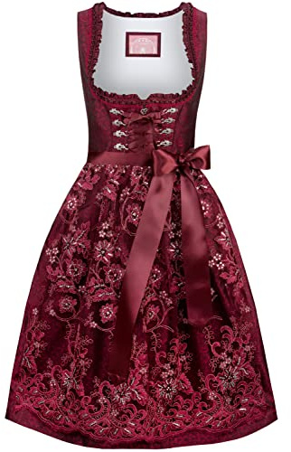 Stockerpoint Damen Dirndl Eva I Größe 32-48 I Bequemes Trachtenkleid mit Spitzenschürze & liebevollen Details I Formstabil & pflegeleicht I Perfekt für Trachten & Festlichkeiten
