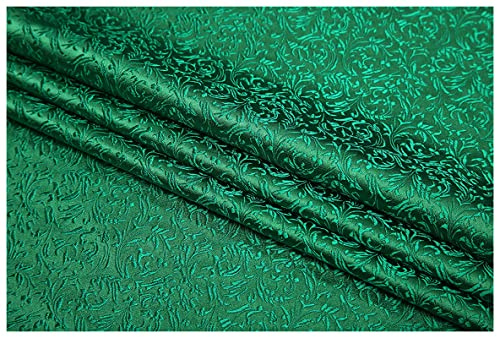NAKAN Bunt Phönix-Blume Jacquard Brokatstoff 75cm Breit Meterware Für Bekleidungsuntergrund Handarbeit(Color:grün)