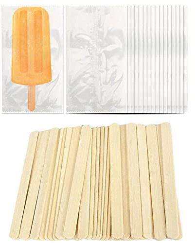 vepoty Bolsas Transparentes para paletas de Hielo con palitos de Paleta Envoltorios para Helados DIY Bolsa pequeña para sellar Hielo Bolsas para empaquetar Pasteles y Chocolate