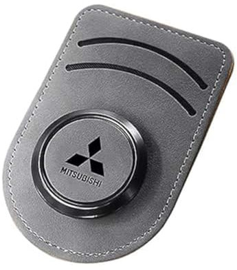 TBMAKE Brillenhalter für Auto für Mitsubishi ASX Lancer Pajero Outlander L200, Magnetischer Leder Sonnenbrillenhalter, Sonnenbrille Halterung Sonnenblende,Grey