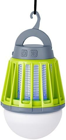 Lampe Anti Moustique Camping, IPX6 Étanche 2 en 1 Lampe Anti Moustique Extérieur avec 2000mAh Batterie, 3 Luminosité Modes,Portable Anti Insectes Camping Accessoires (Vert)